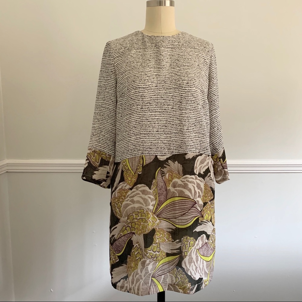 See U Soon Long Sleeve Printed Shift Dress